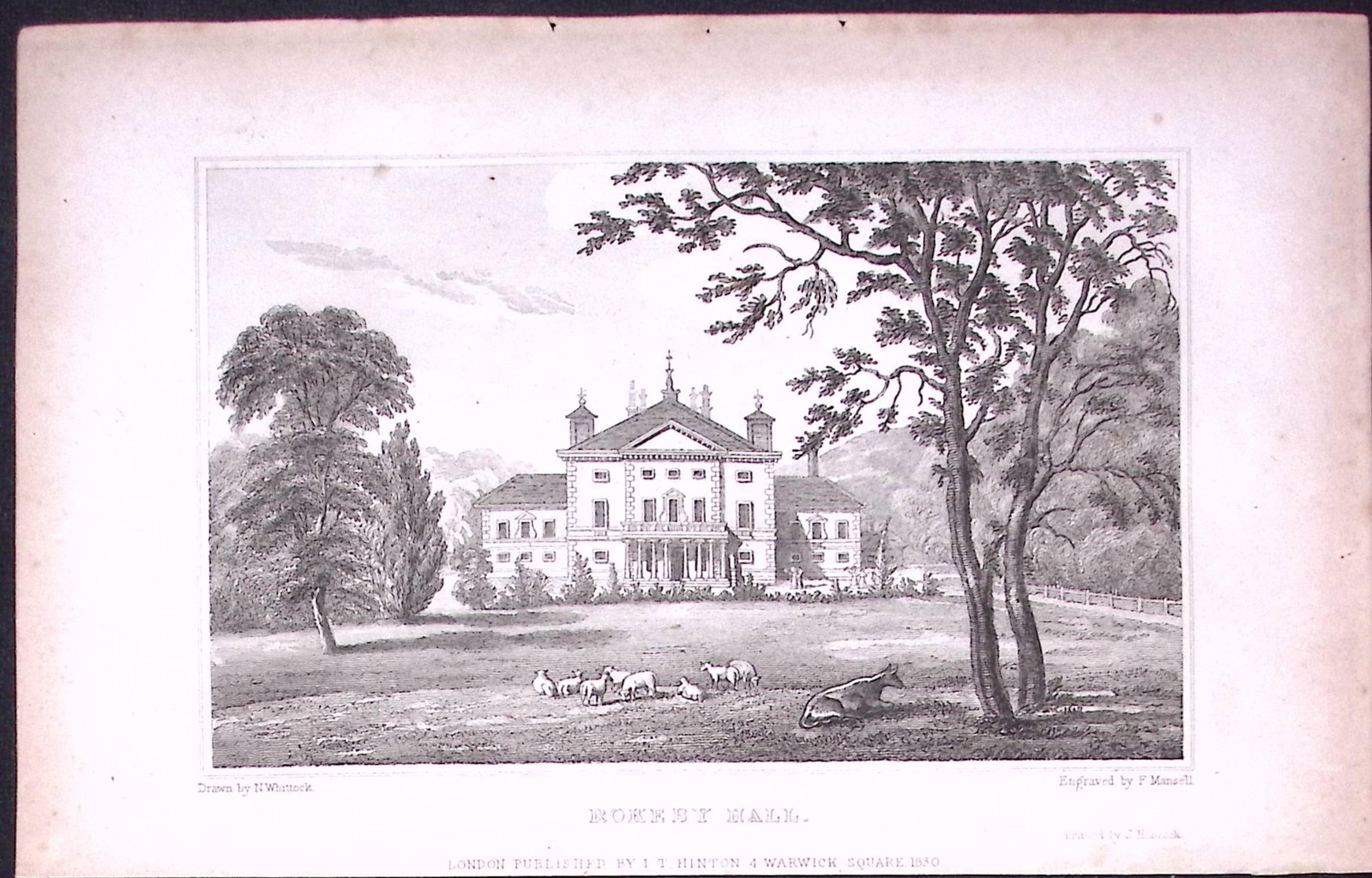 Rokeby Hall Yorkshire 198 Years-Old Thomas Allen Antique Steel Engraving-1: Title: Rokeby Hall Yorkshire 198 Years-Old Thomas Allen Antique Steel Engraving-1 Description: This 198 Years-Old Steel Engraved Plate Has Been Removed from an Antique Edition of. A New and Complete
