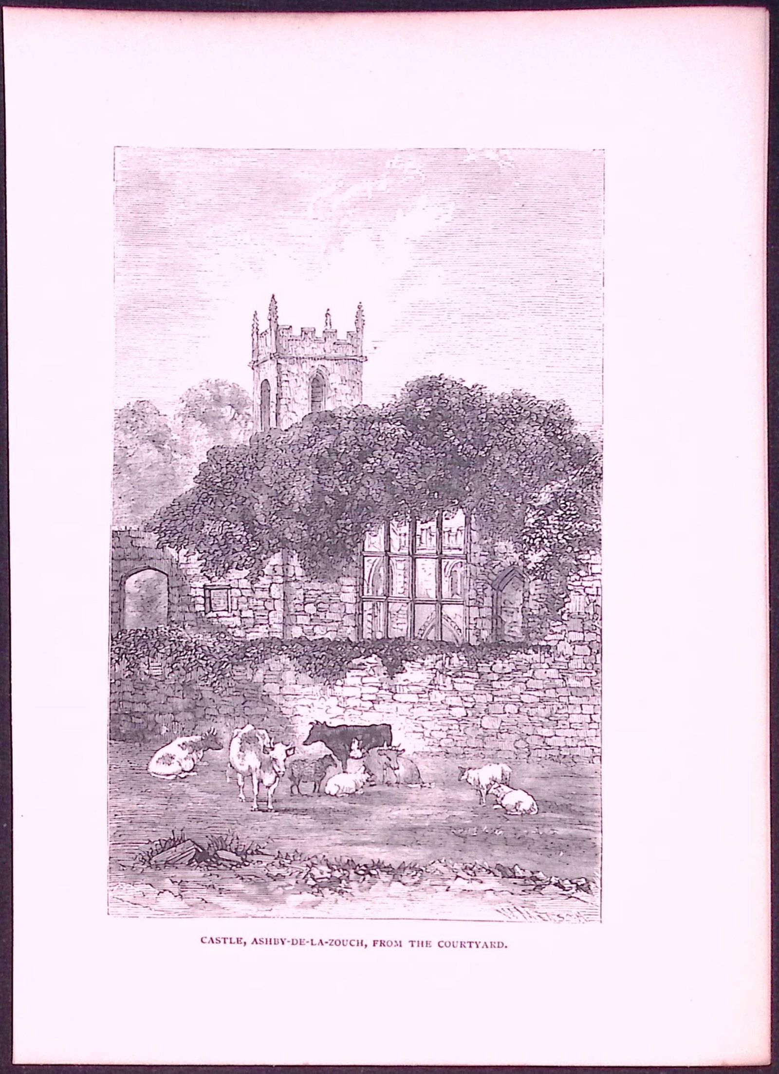 Ashby -De-La-Zouch Country Towns of Britain 145-Year-Old Woodcut Illustration-16 (1 of 1)