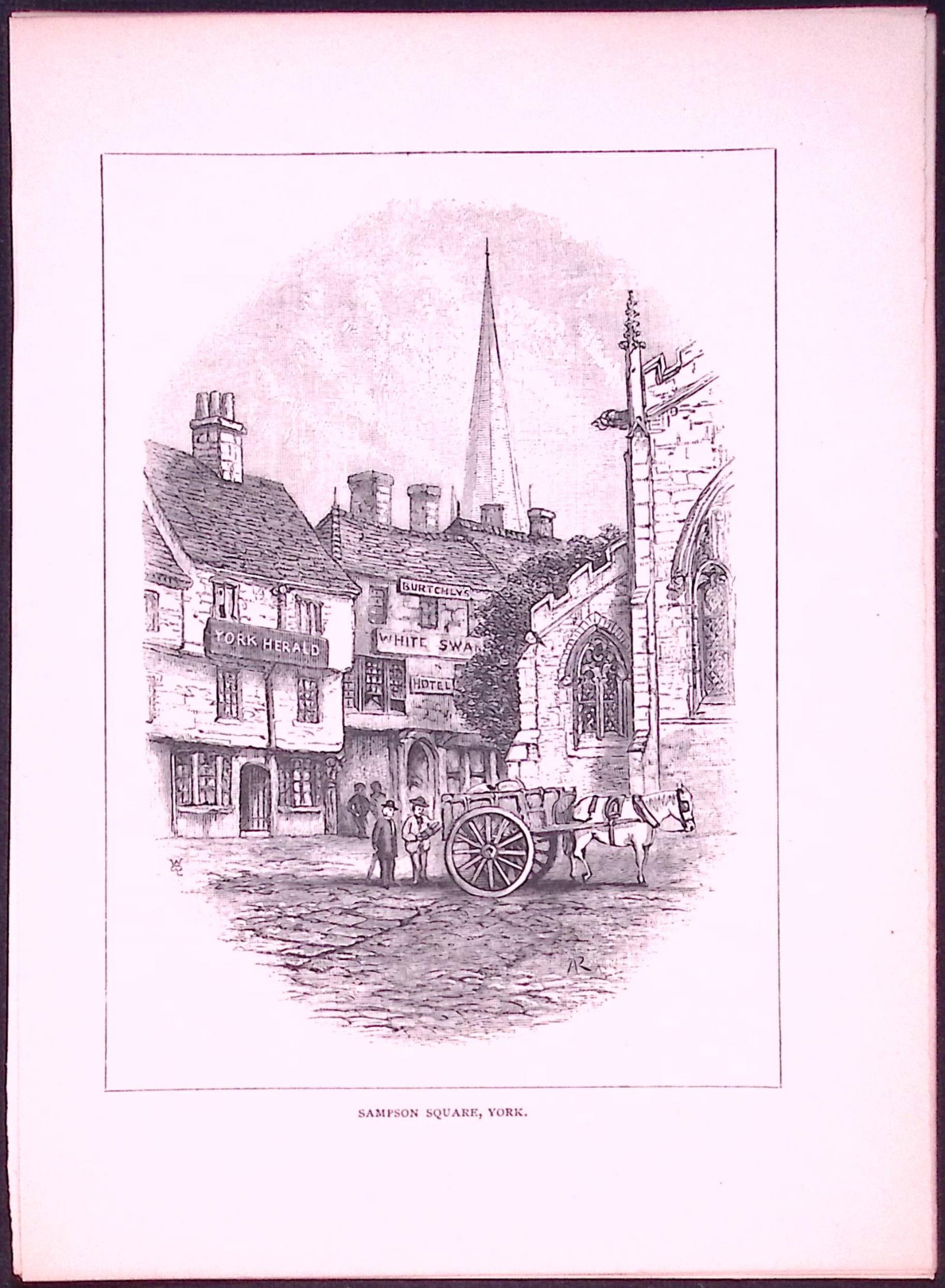 York Sampson Square Country Towns of Britain 145-Year-Old Woodcut Illustration-4 (1 of 1)