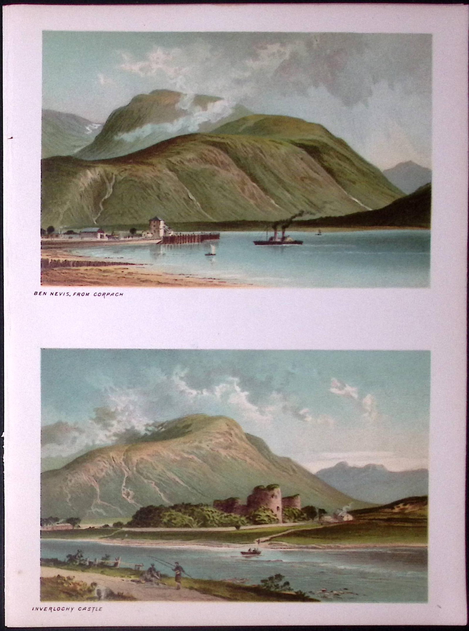 Scotland Highlands Ben Nevis & Inverlochy Castle Antique Print-50: Title: Scotland Highlands Ben Nevis & Inverlochy Castle Antique Print-50 Description: This Antique Illustration Has Been Removed from a First Edition of. Souvenir Of Scotland. Cities, Lakes