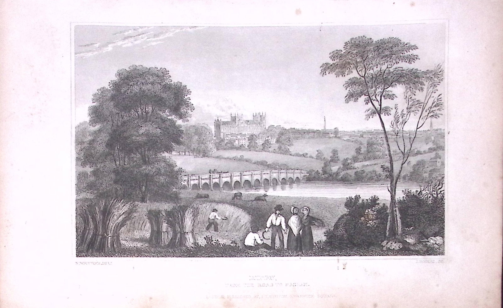 View of Ripon Yorkshire 198 Years-Old Thomas Allen Antique Steel Engraving-27 (1 of 1)