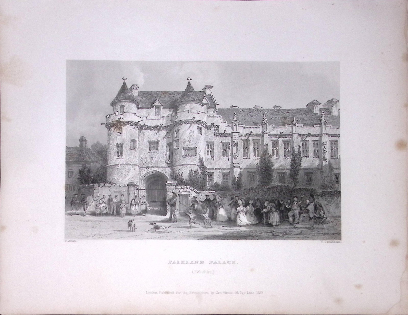 Falkland Palace Fife Scotland W Beattie 188 Years-Old Antique Steel Engraving-25: Title: Falkland Palace Fife Scotland W Beattie 188 Years-Old Antique Steel Engraving-25 Description: Scotland Illustrated in a Series of Views Takes Expressly for This Work by Messrs William Beatti
