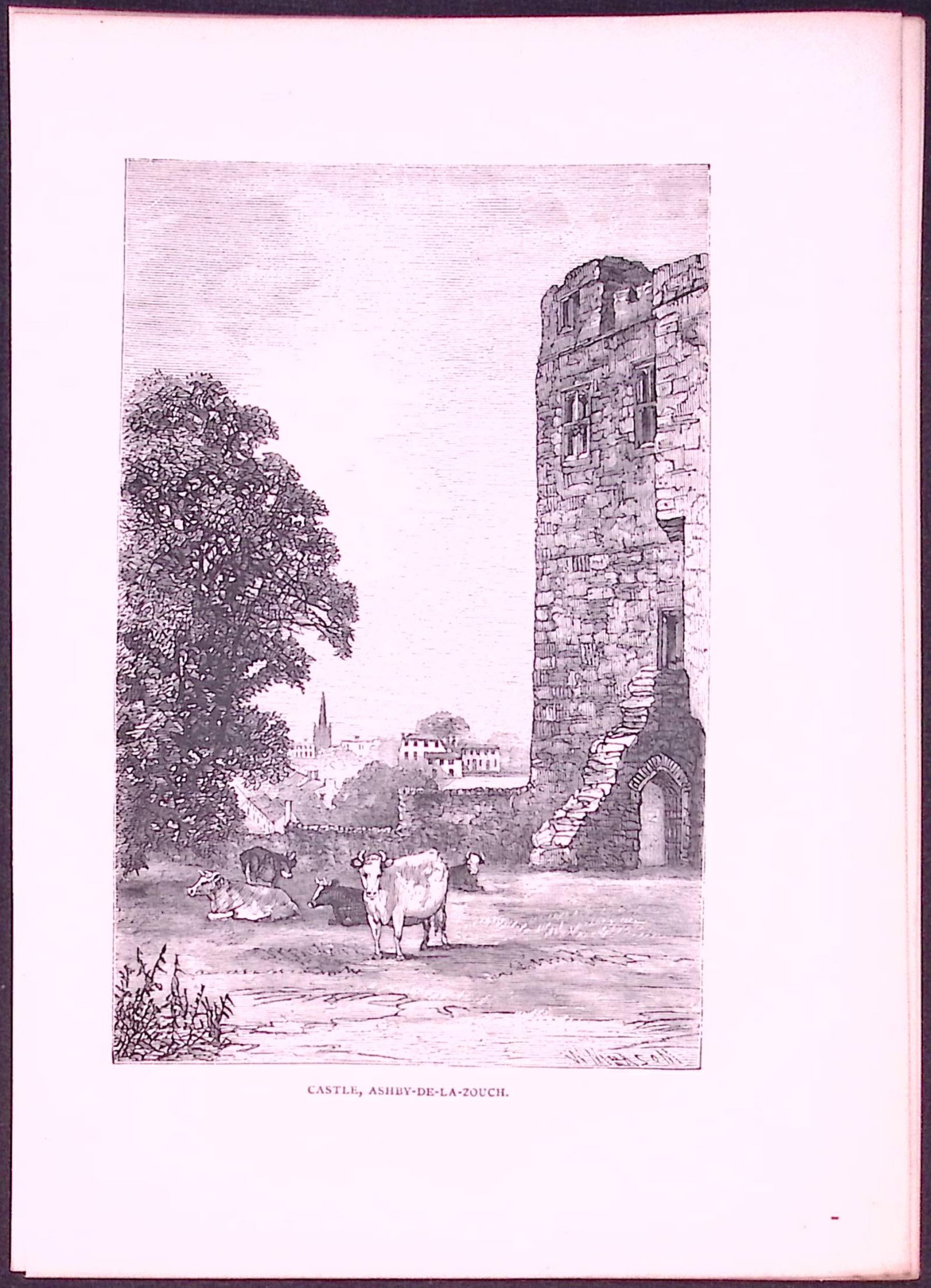 Ashby -De-La-Zouch Country Towns of Britain 145-Year-Old Woodcut Illustration-17 (1 of 1)
