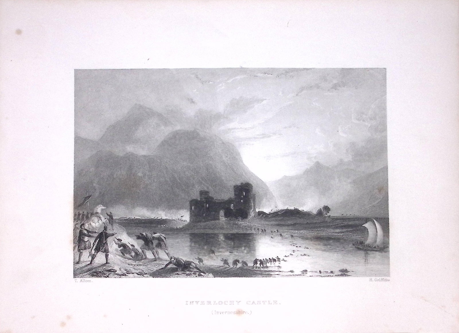 Inverlochy Castle Scotland W Beattie 188 Years-Old Antique Steel Engraving-35: Title: Inverlochy Castle Scotland W Beattie 188 Years-Old Antique Steel Engraving-35 Description: Scotland Illustrated in a Series of Views Takes Expressly for This Work by Messrs William Beattie.