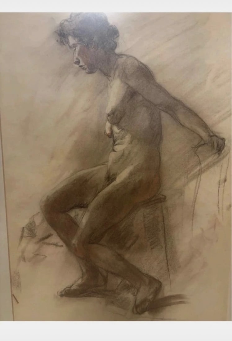Michele de Simone, Seated Nude; Pastel - 2