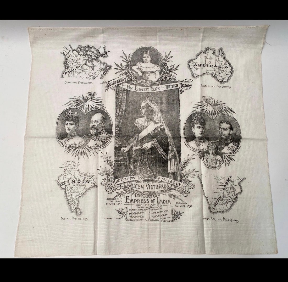 Handkerchief Commemorating Queen Victoria's Record-Breaking Reign - 2