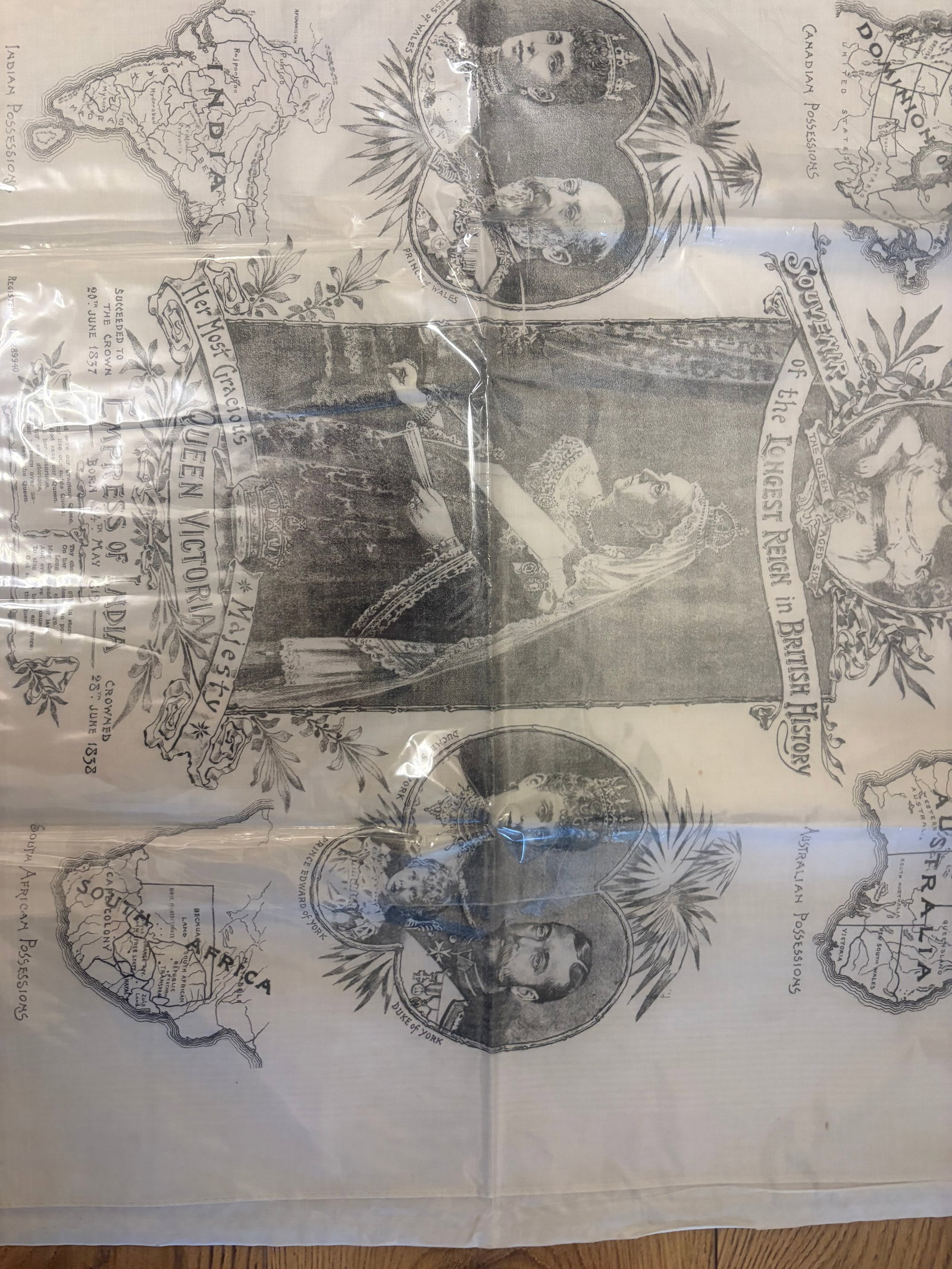 Handkerchief Commemorating Queen Victoria's Record-Breaking Reign - 4