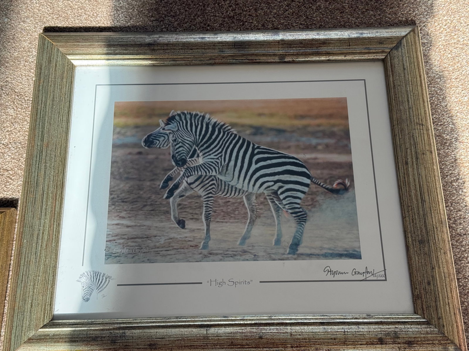 3 x Limited Edition Animal Prints By Artist Stephen Gayford All Framed In Matching Frames - 2
