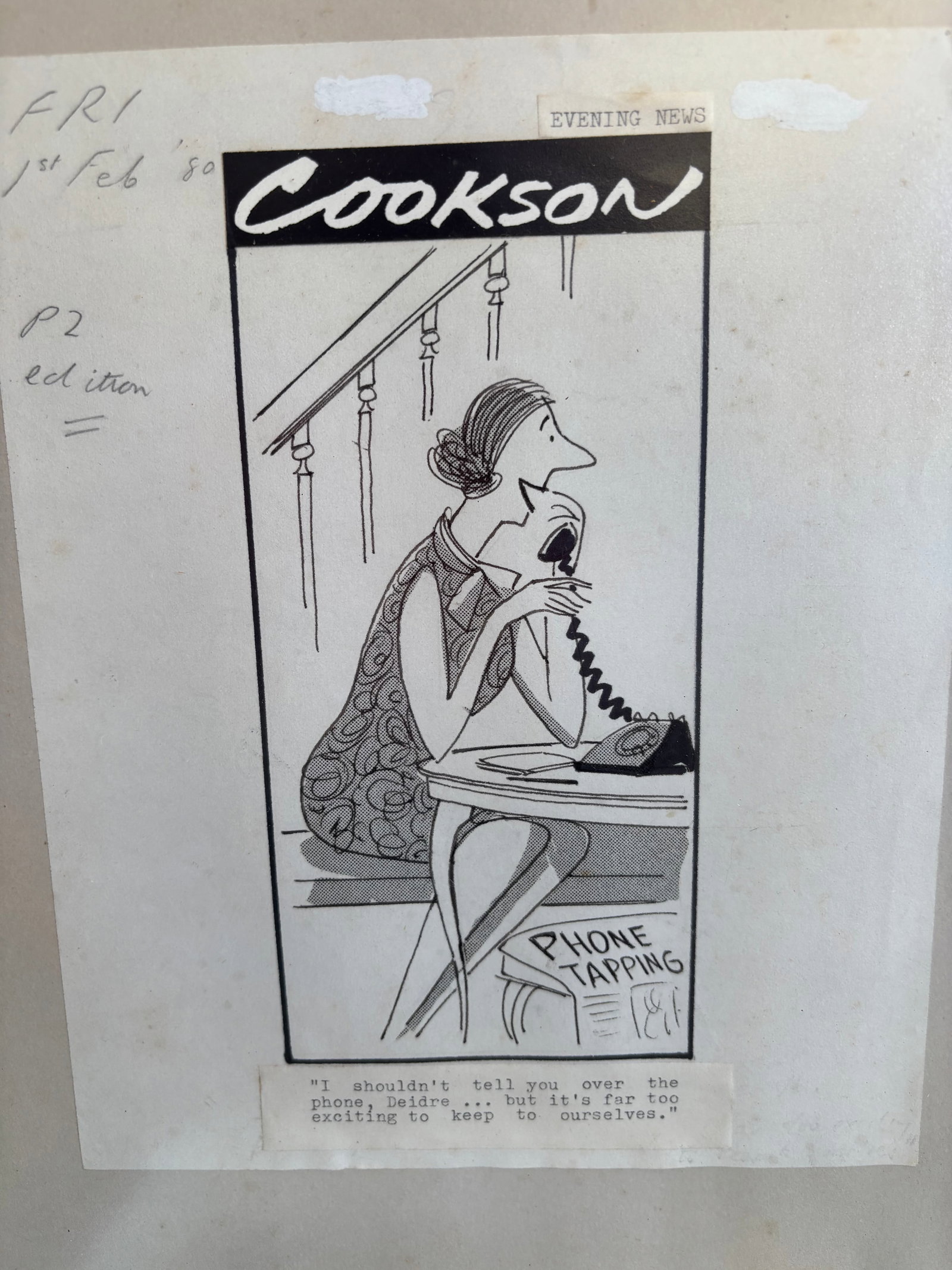 Bernard Cookson Famous Cartoonist Original Drawing For Evening News Paper 1908 Free Post UK GCHQ: Title: Bernard Cookson Famous Cartoonist Original Drawing For Evening News Paper 1908 Free Post UK GCHQ Description: Shortly after attending the Manchester School of Art from 1953 to 1956, Cookson