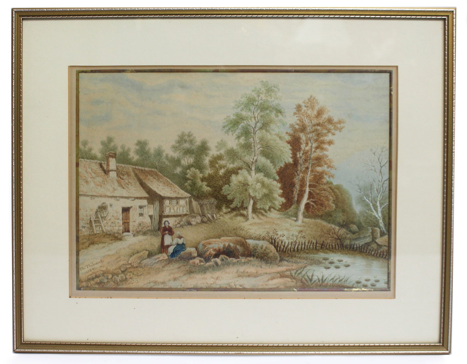 Pair of 19th c. Watercolours by Th.Thibault 1891 - 7