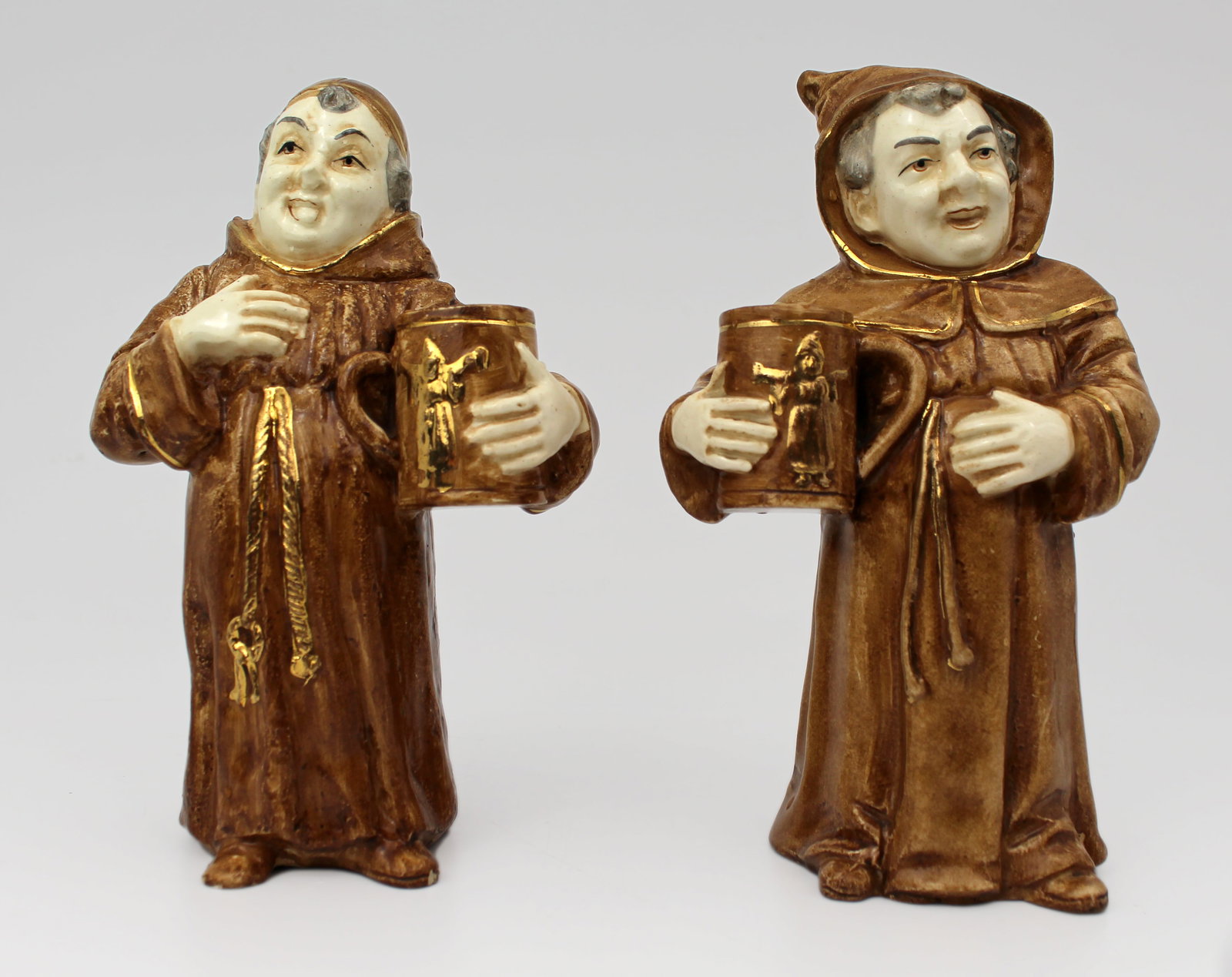 Pair of Early 20th Century Austrian Ceramic Monk Figures - 2