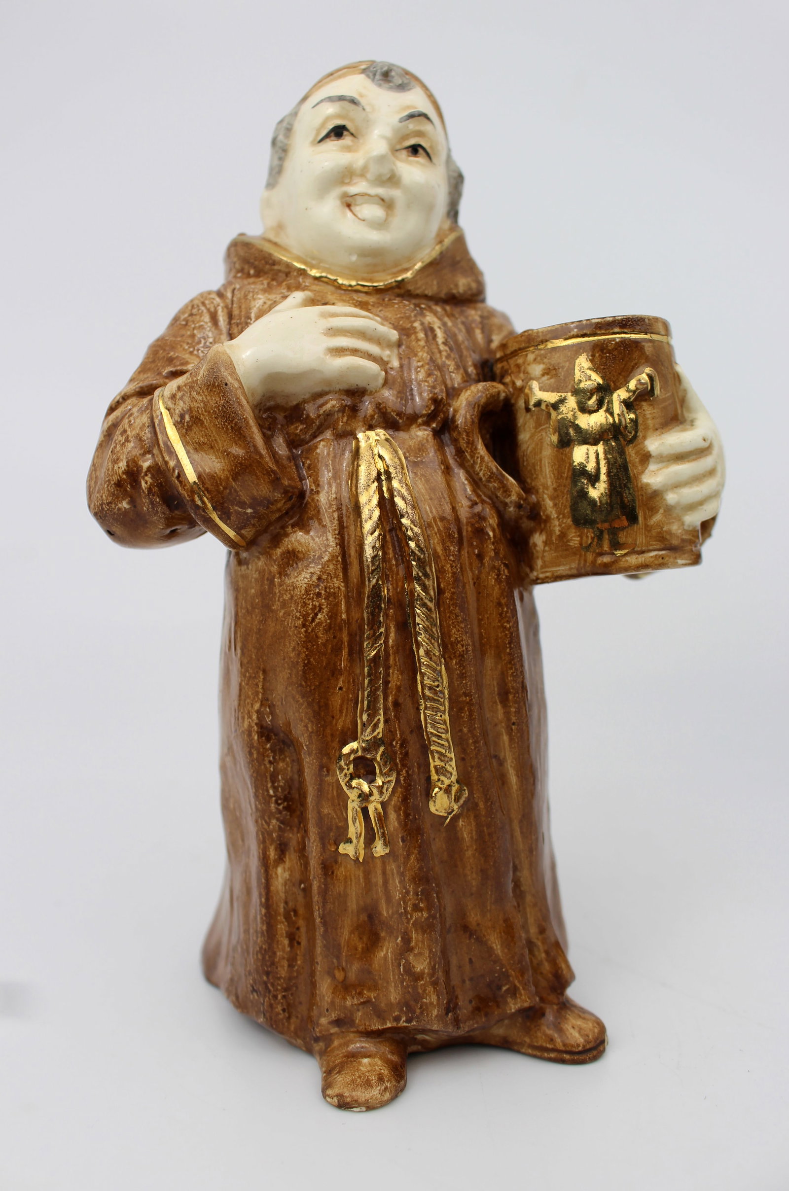 Pair of Early 20th Century Austrian Ceramic Monk Figures - 7