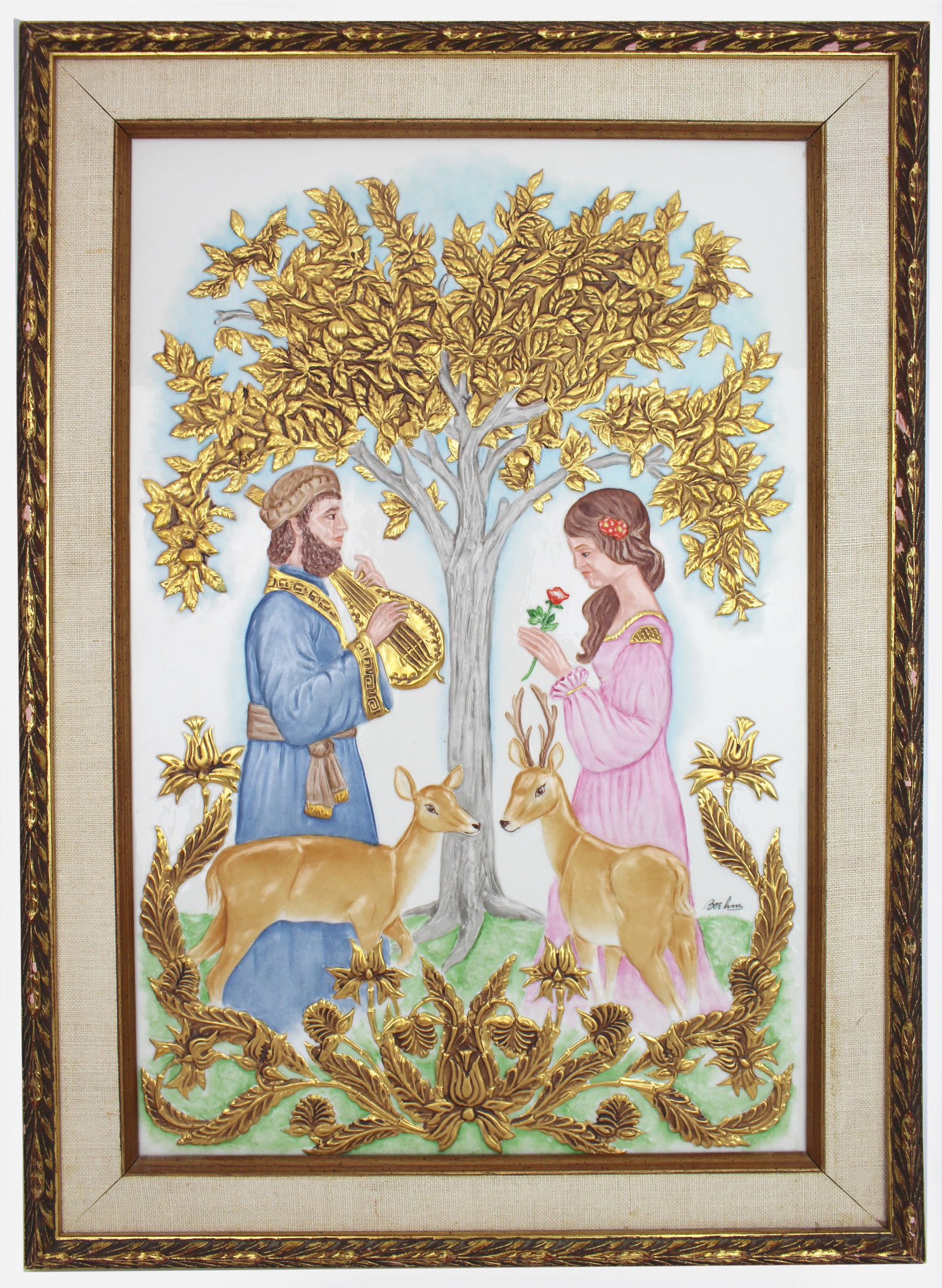 Pair of Framed Boehm Porcelain Plaques - 7