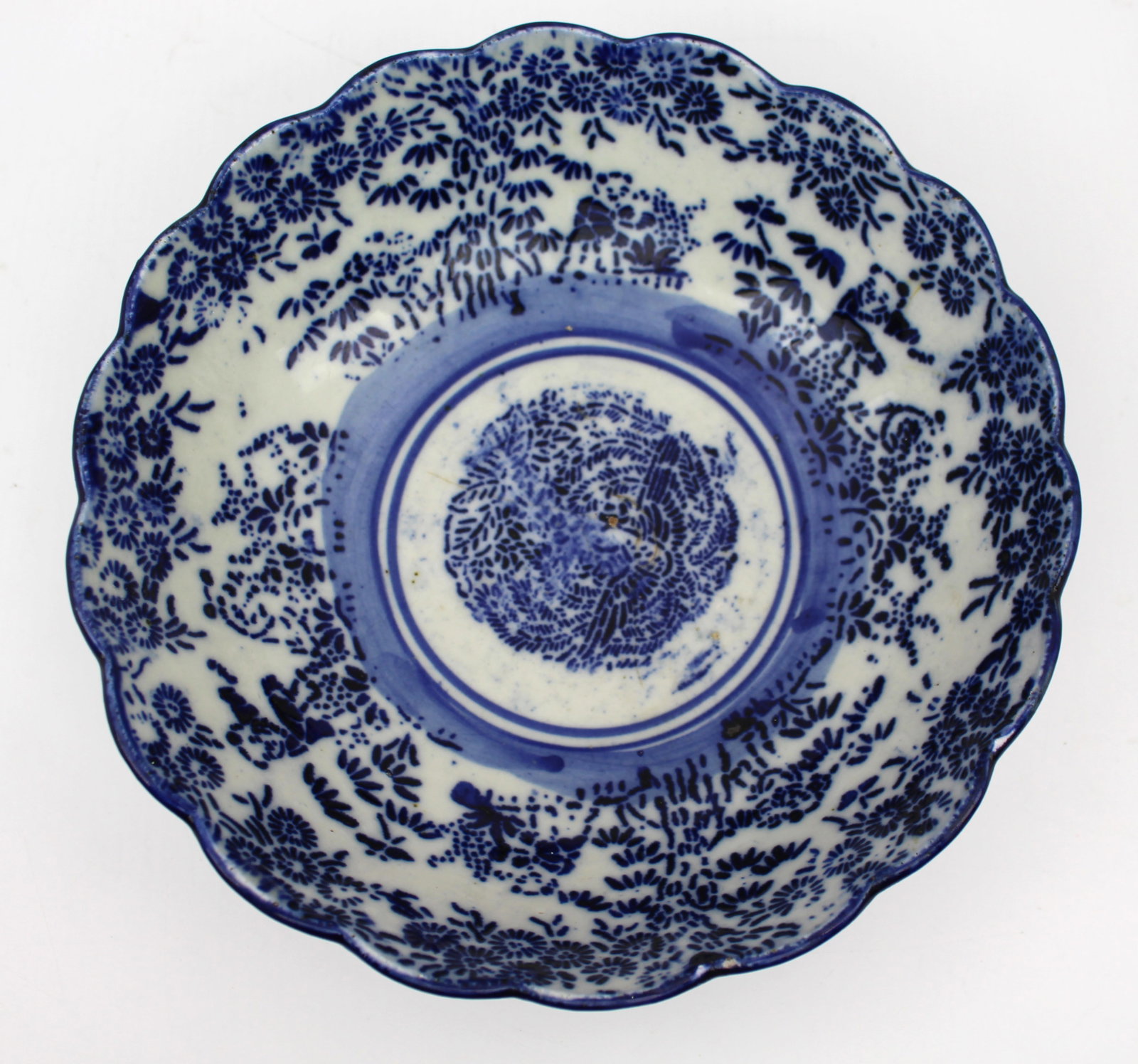 19th Century Blue and White Transferware Bowl – Chinoiserie Style - 3