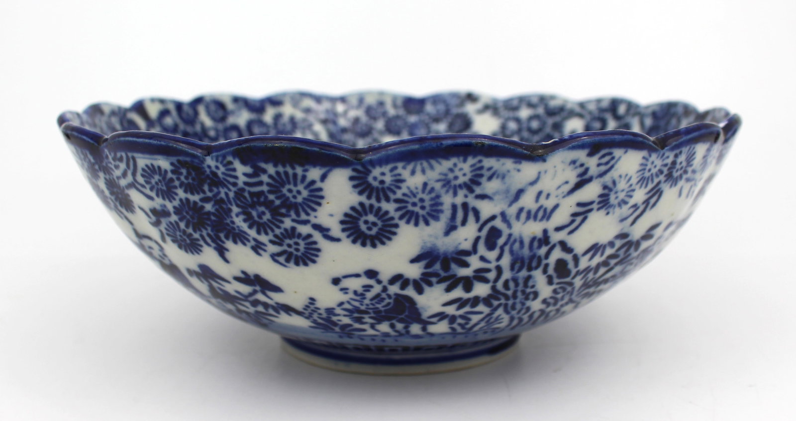 19th Century Blue and White Transferware Bowl – Chinoiserie Style - 5