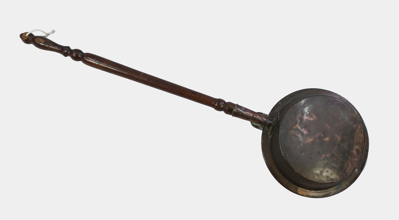 Engraved Copper Turned Wooden Warming Pan - 8