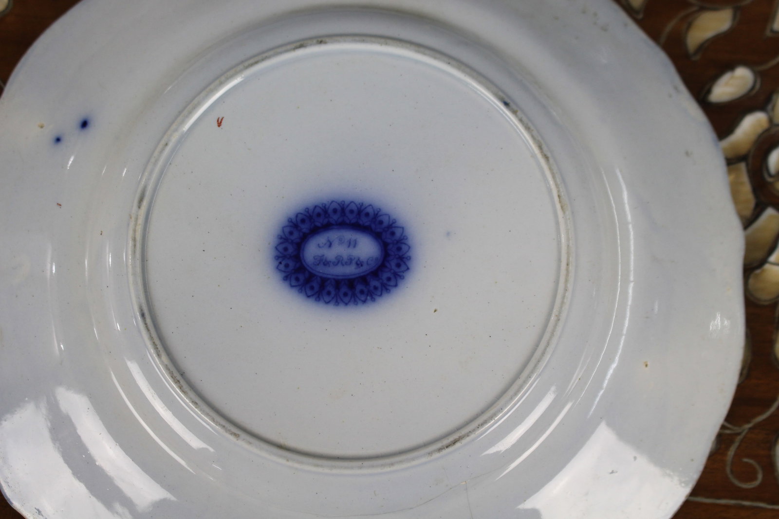 Set of Five Victorian Flow Blue Chinoiserie Plates, George Jones & Sons, c.1865 - 7