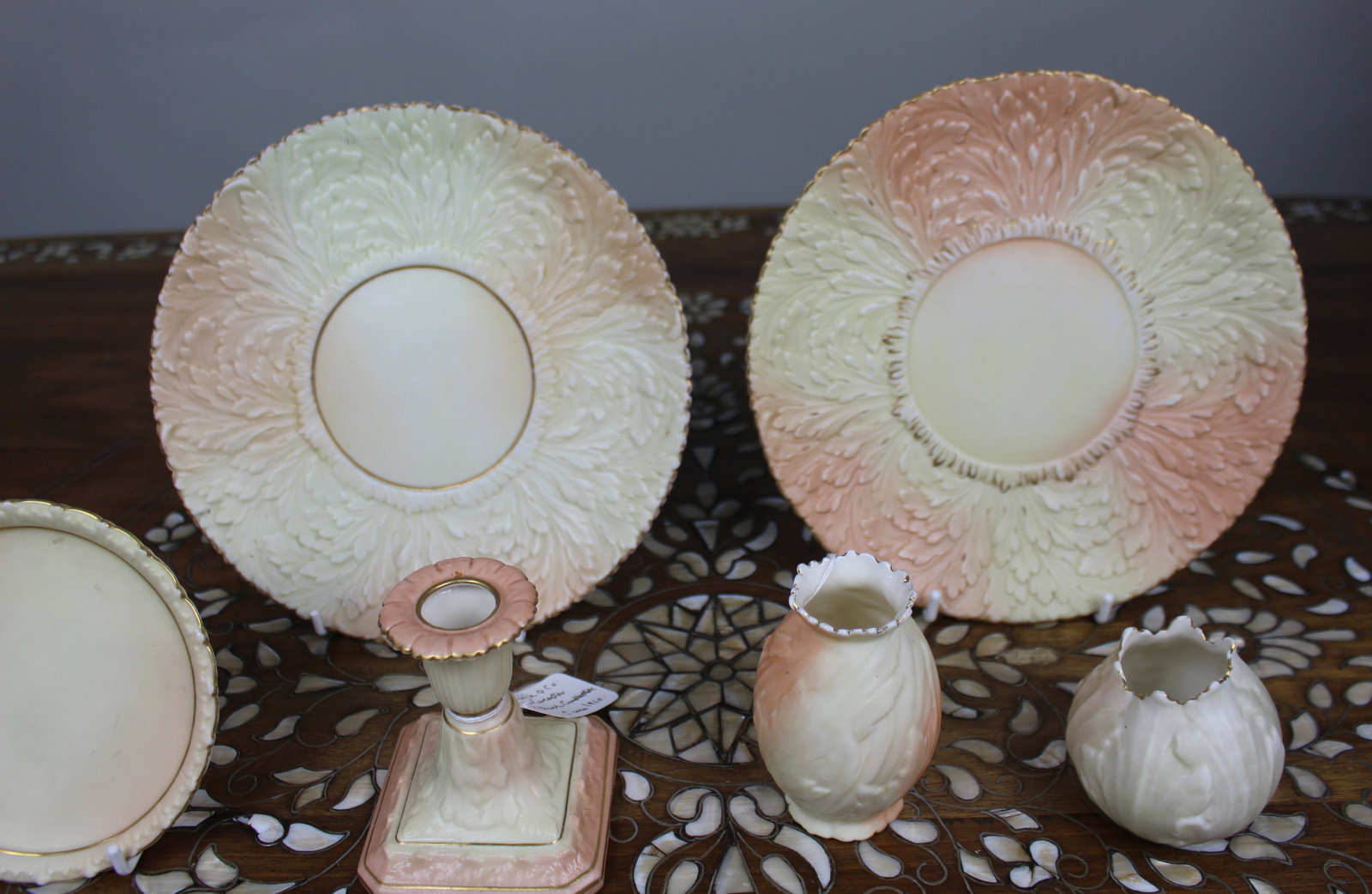 Collection of Antique Locke & Co Worcester ‘Blush Ivory’ Porcelain - 6