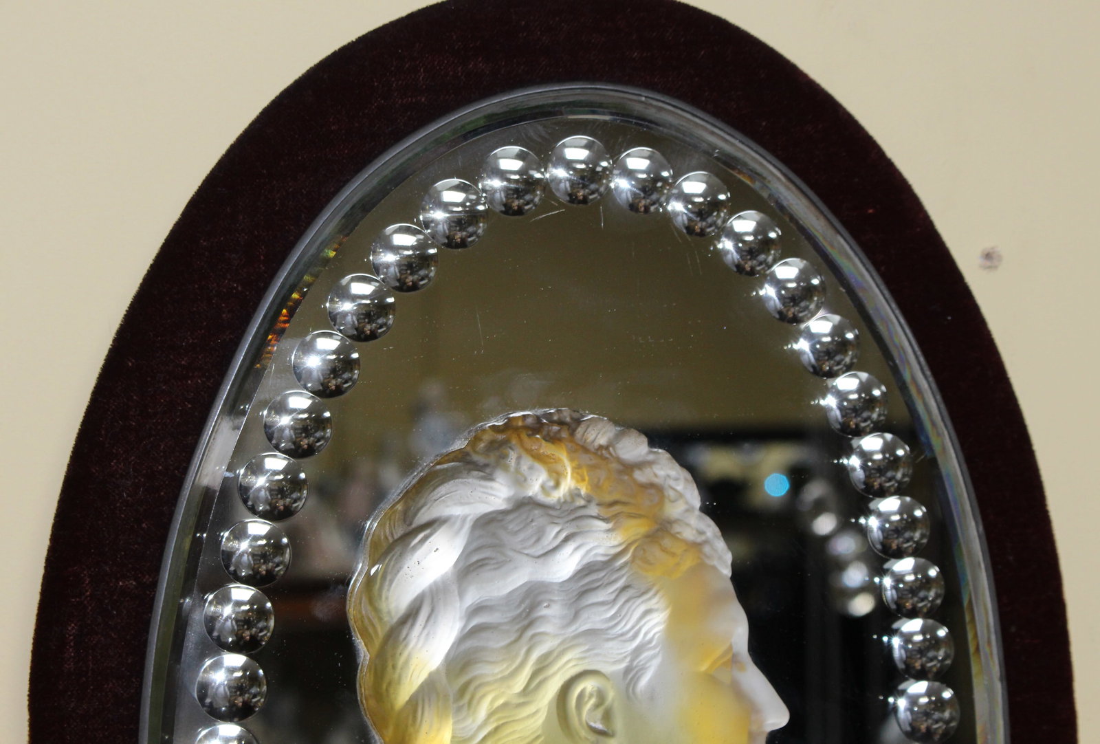 Pair of Mid 19th c. Victoria & Albert Carved Crystal Mirrored Plaques - 3