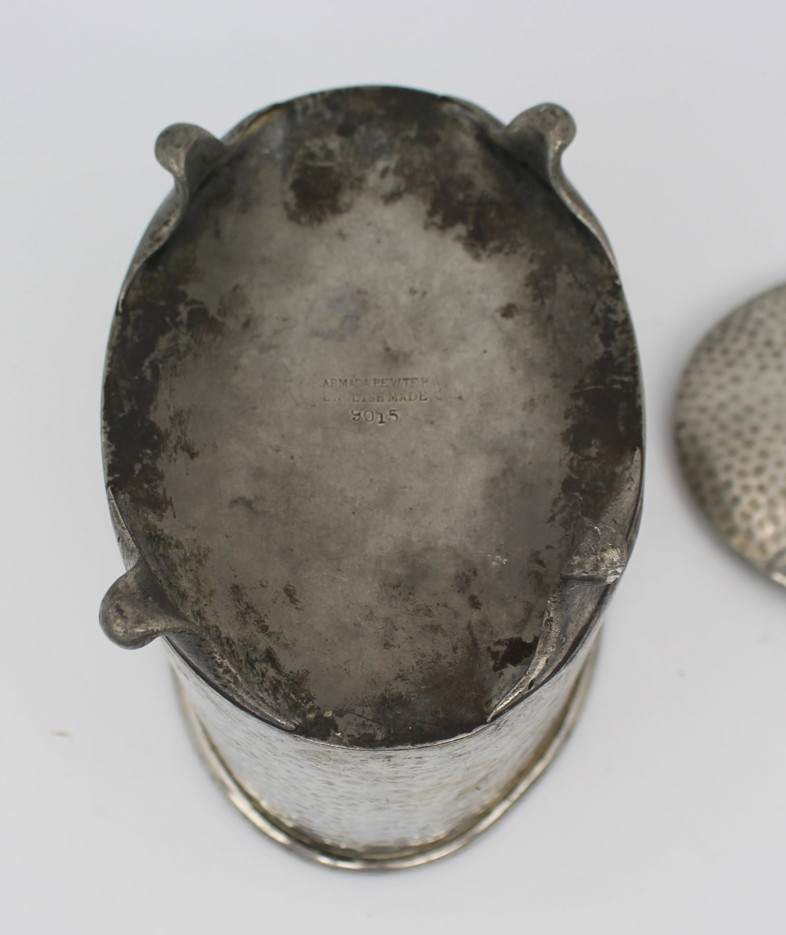 Arts & Crafts Style Hammered Pewter Lidded Pot – Armada Pewter – English Made - 12