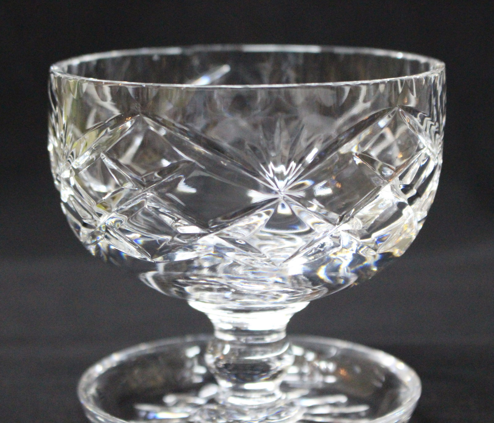 Set of 6 Vintage Cut Glass Crystal Sundae Dishes - 3