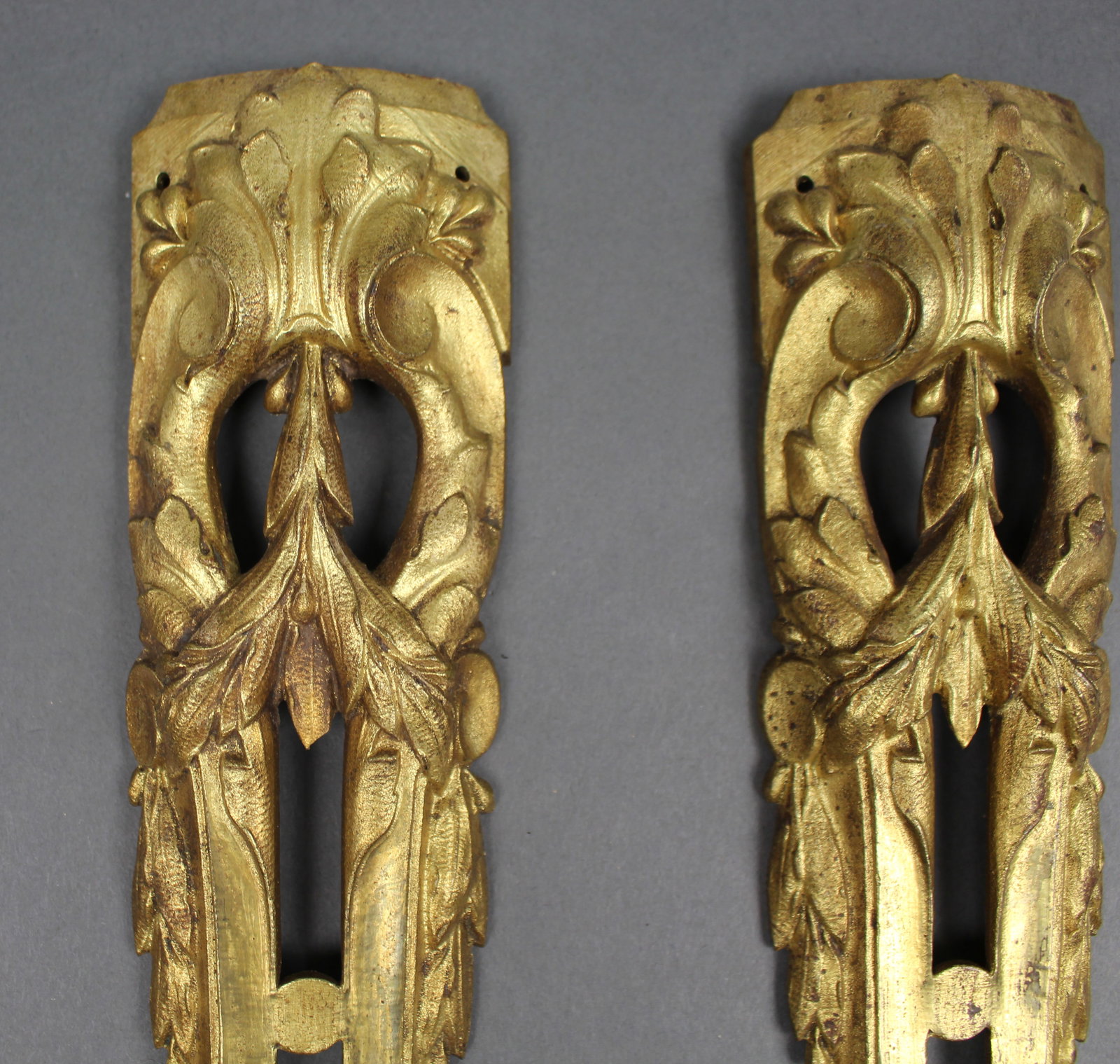 Pair of Louis XVI Style Gilt Bronze Furniture Mounts c.1890 - 2
