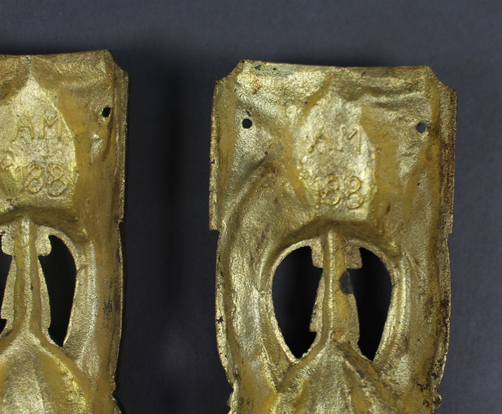 Pair of Louis XVI Style Gilt Bronze Furniture Mounts c.1890 - 8