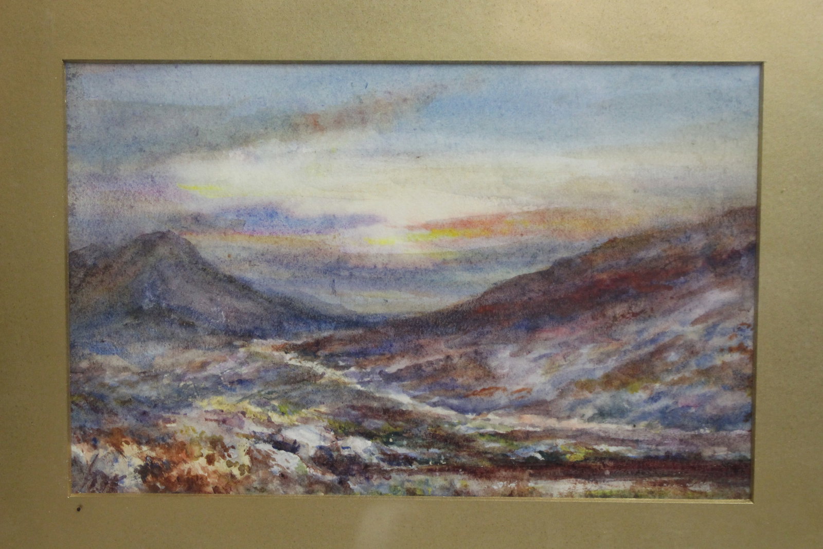 Victorian Highlands Watercolour Set in Gilt Frame - 2