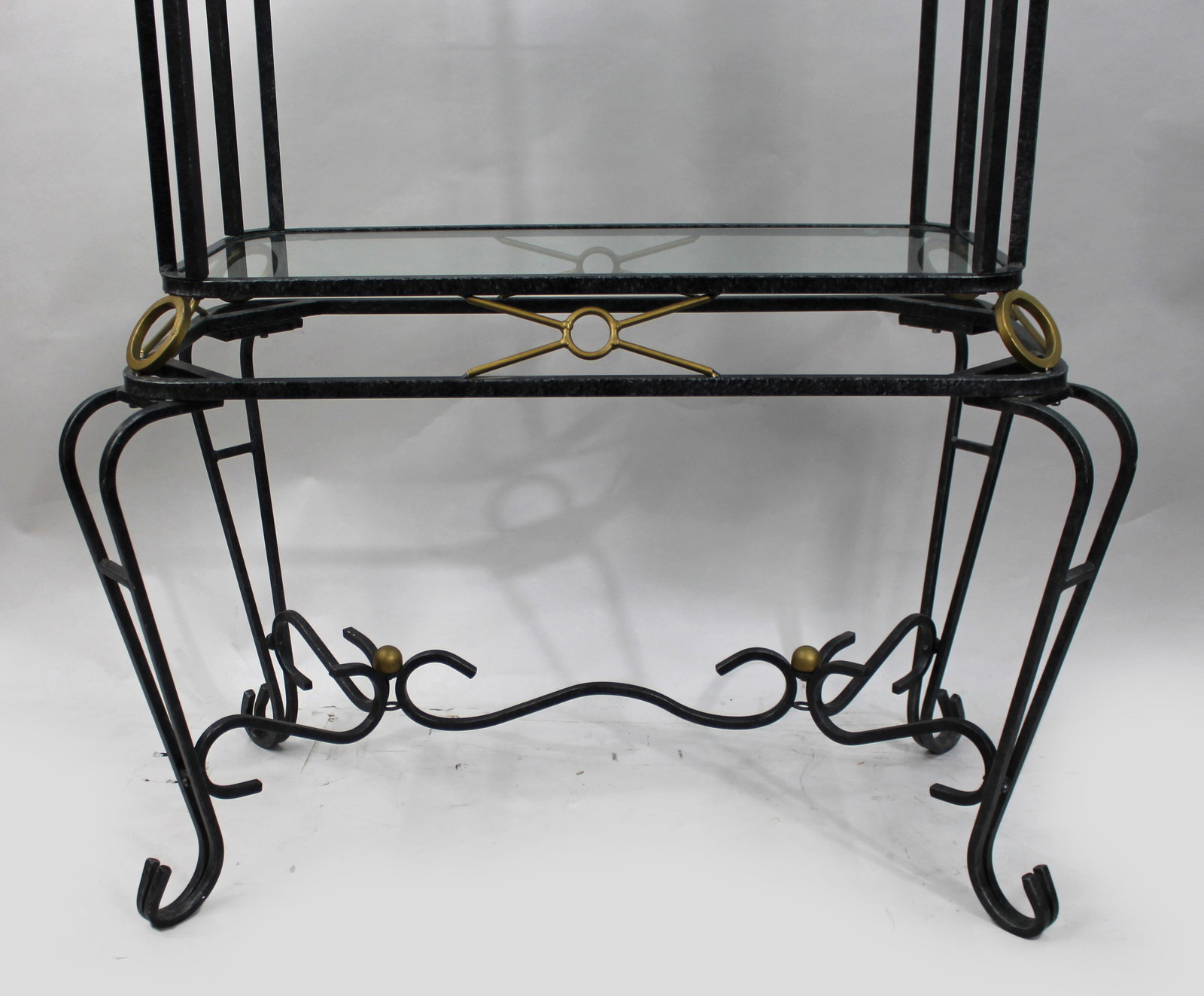 Vintage Hollywood Regency Metal & Glass Shelves - 5
