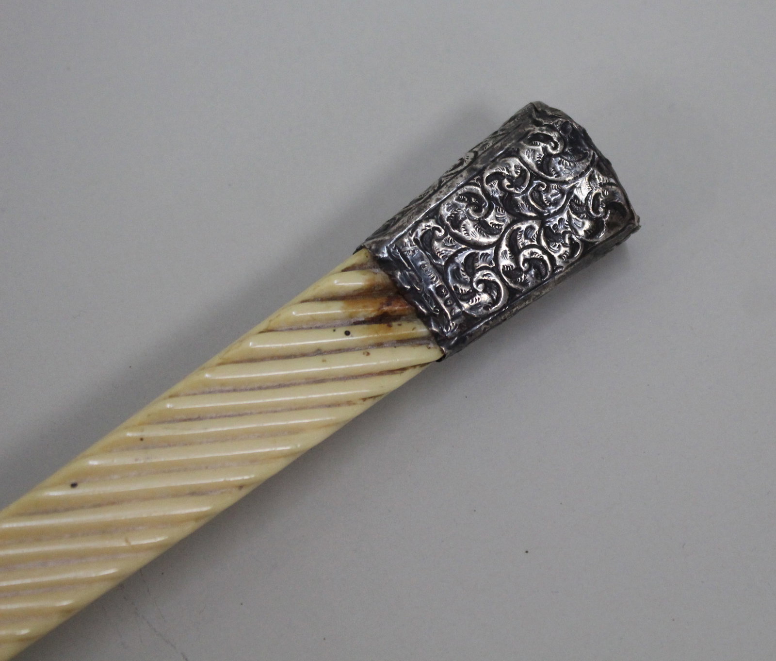 Antique Umbrella wih Silver Ferrule - 7