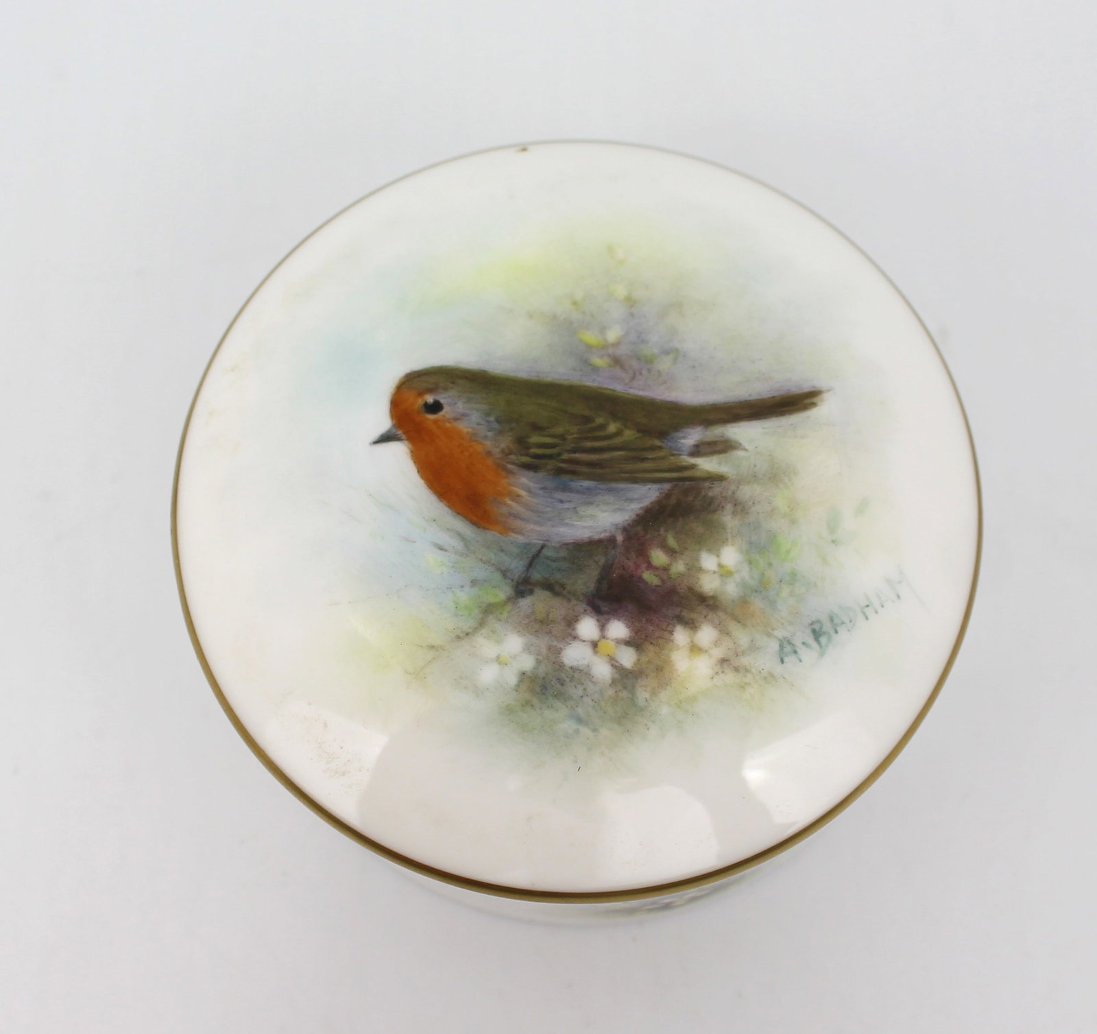 Royal Worcester Trinket Box Hand Painted A.Badham - 2
