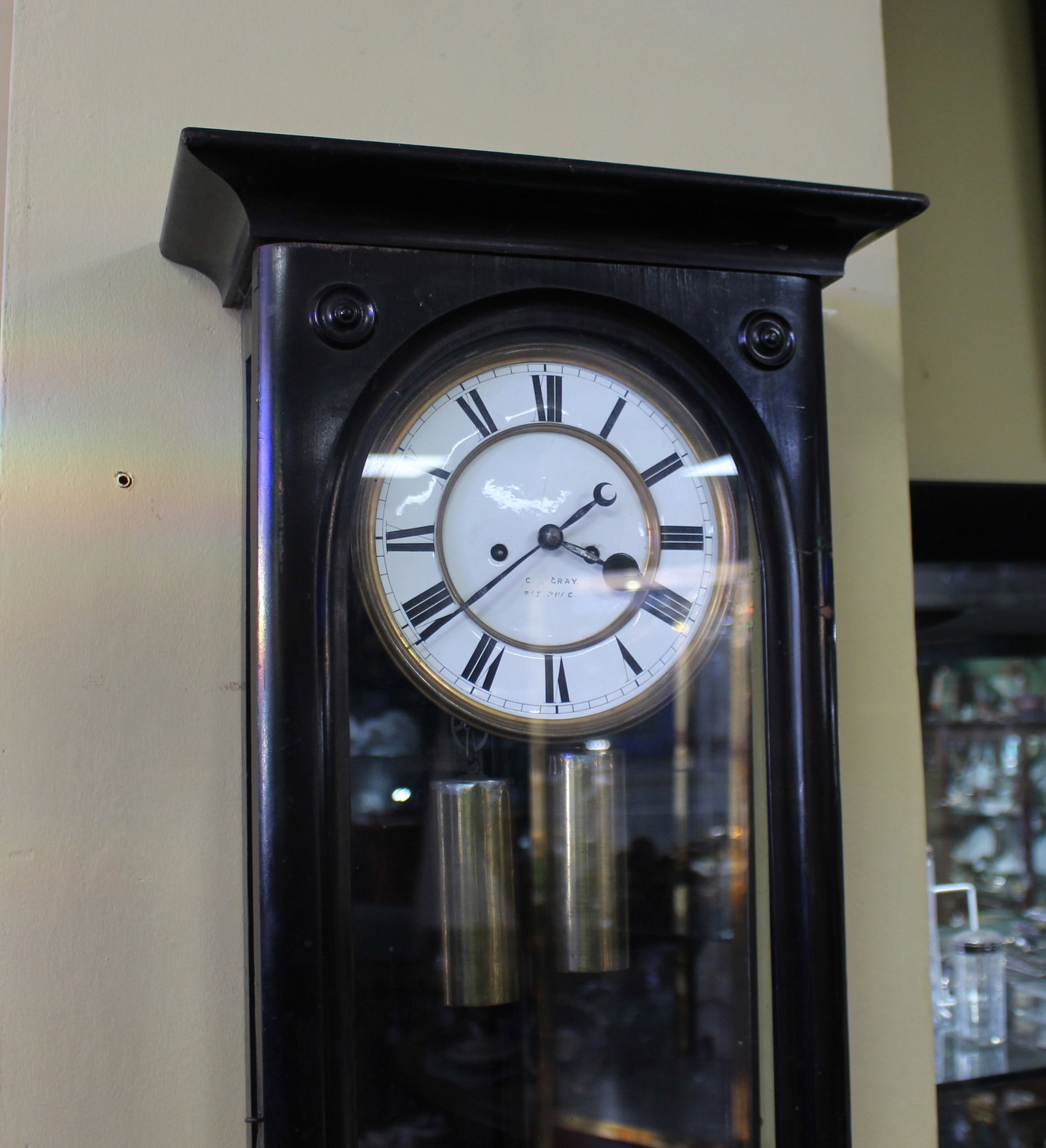 Late 19th c. Ebonized Vienna Wall Clock - 3