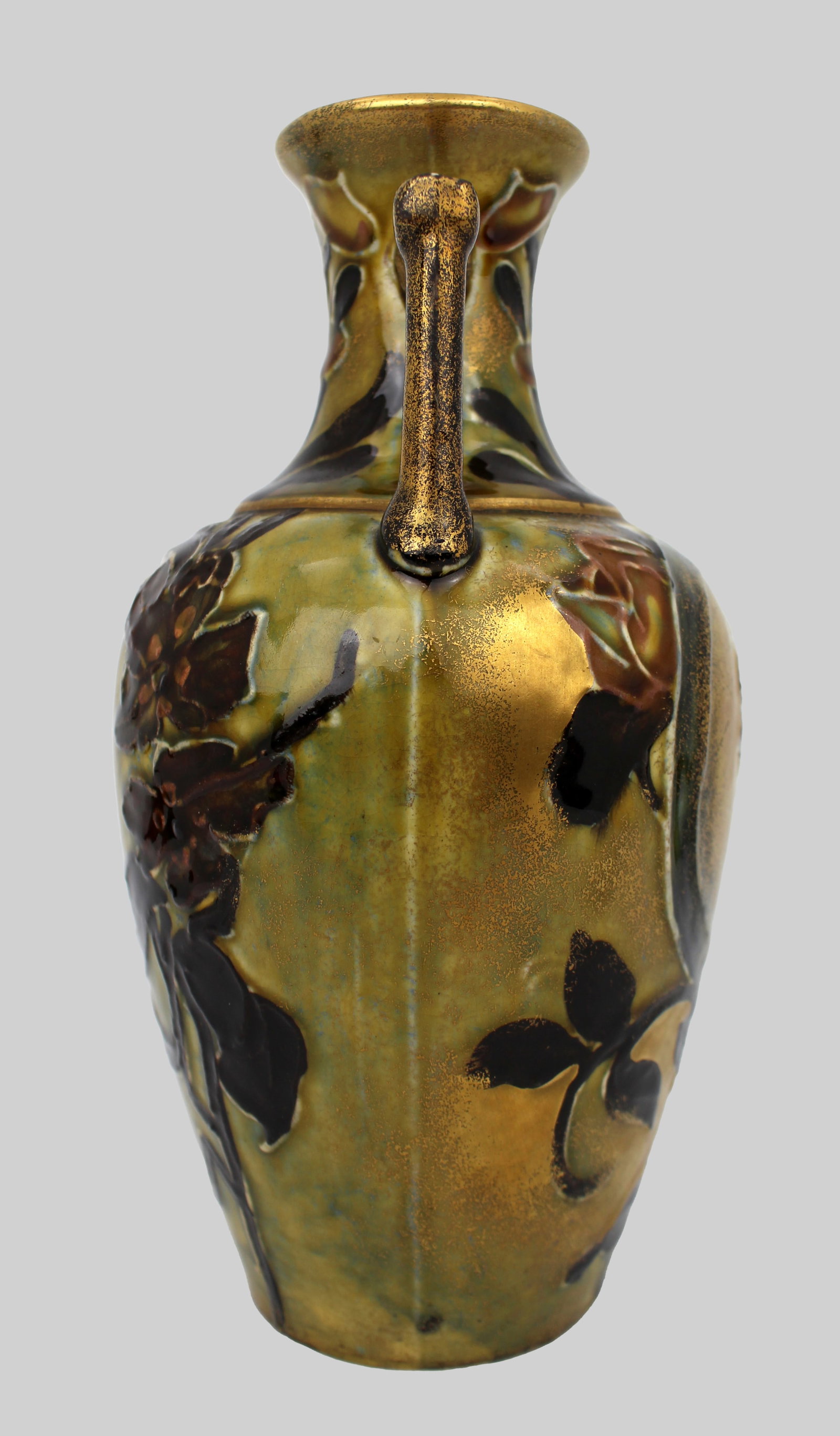 Bohemian Art Nouveau Portrait Vase, in the Manner of Amphora, c.1900 - 6
