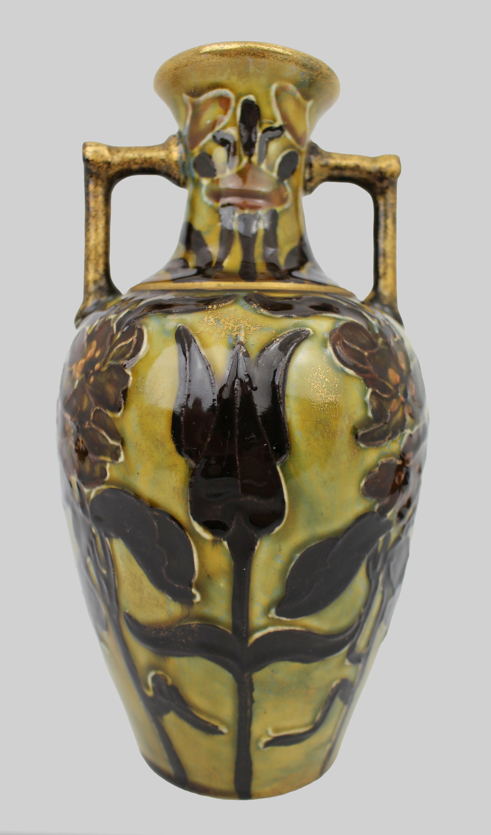 Bohemian Art Nouveau Portrait Vase, in the Manner of Amphora, c.1900 - 8