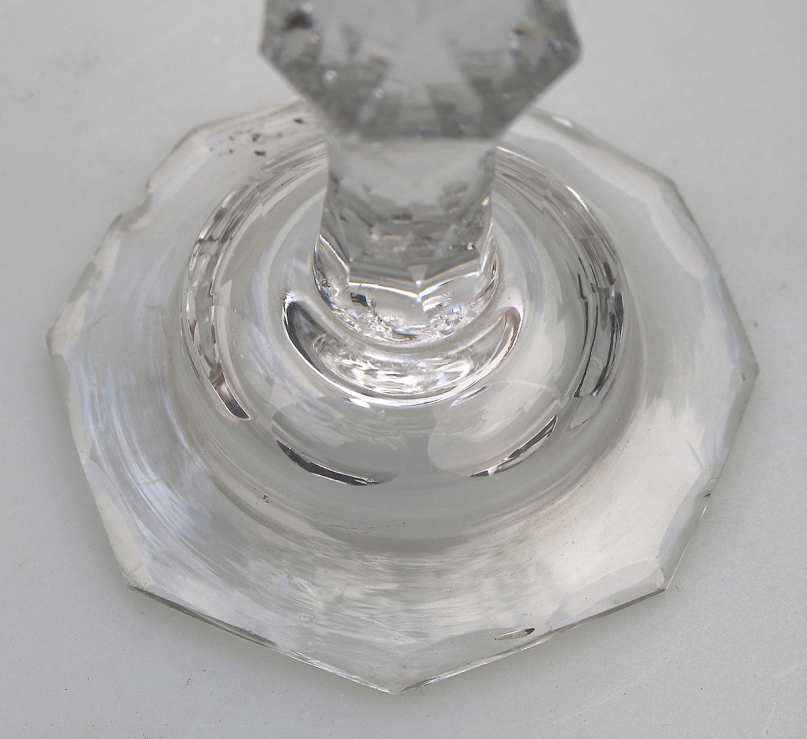 A Very Fine & Large Antique Georgian Facet Cut Glass Stem Sweetmeat 18cm ht C.18thC - 10
