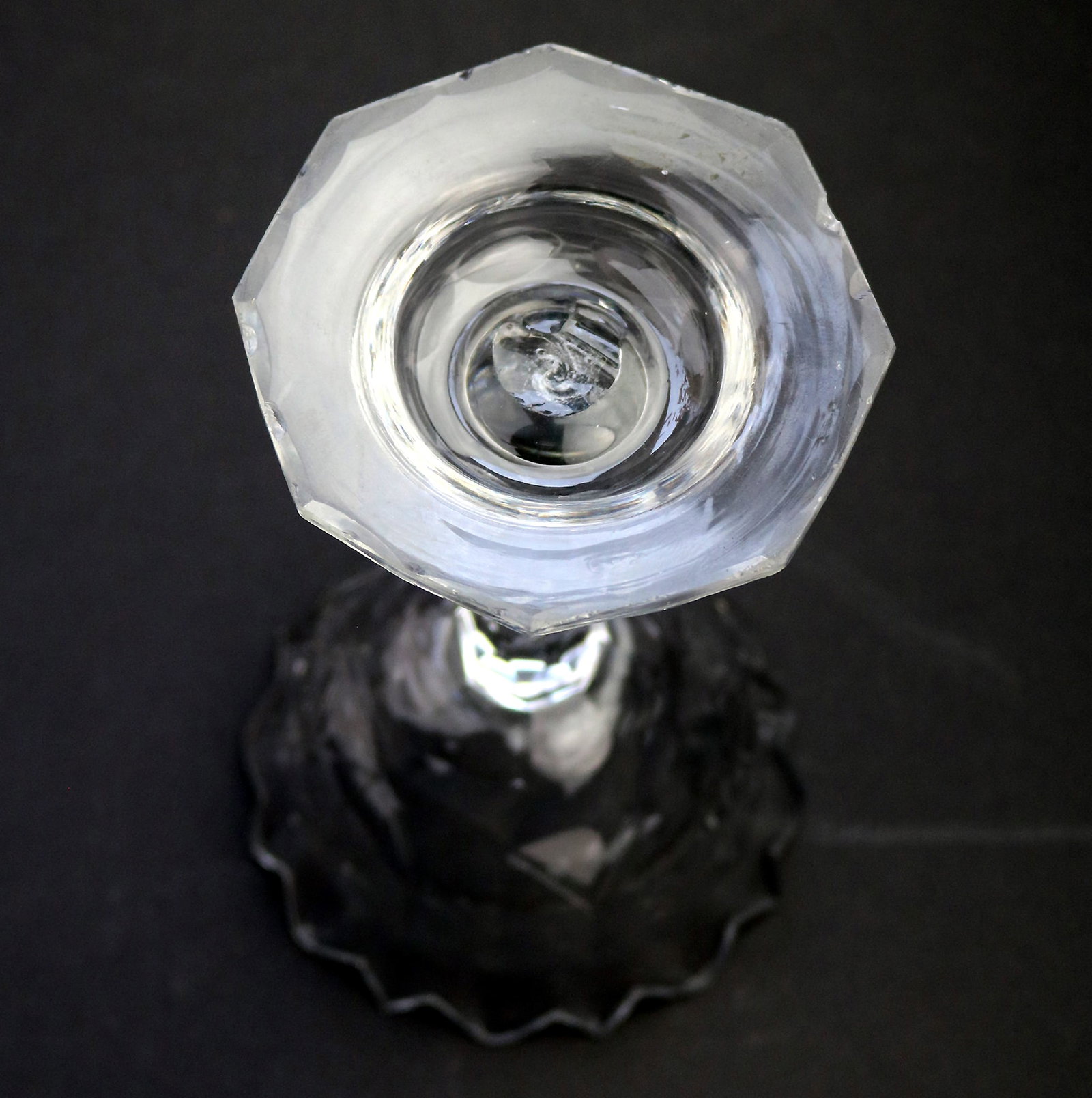 A Very Fine & Large Antique Georgian Facet Cut Glass Stem Sweetmeat 18cm ht C.18thC - 12