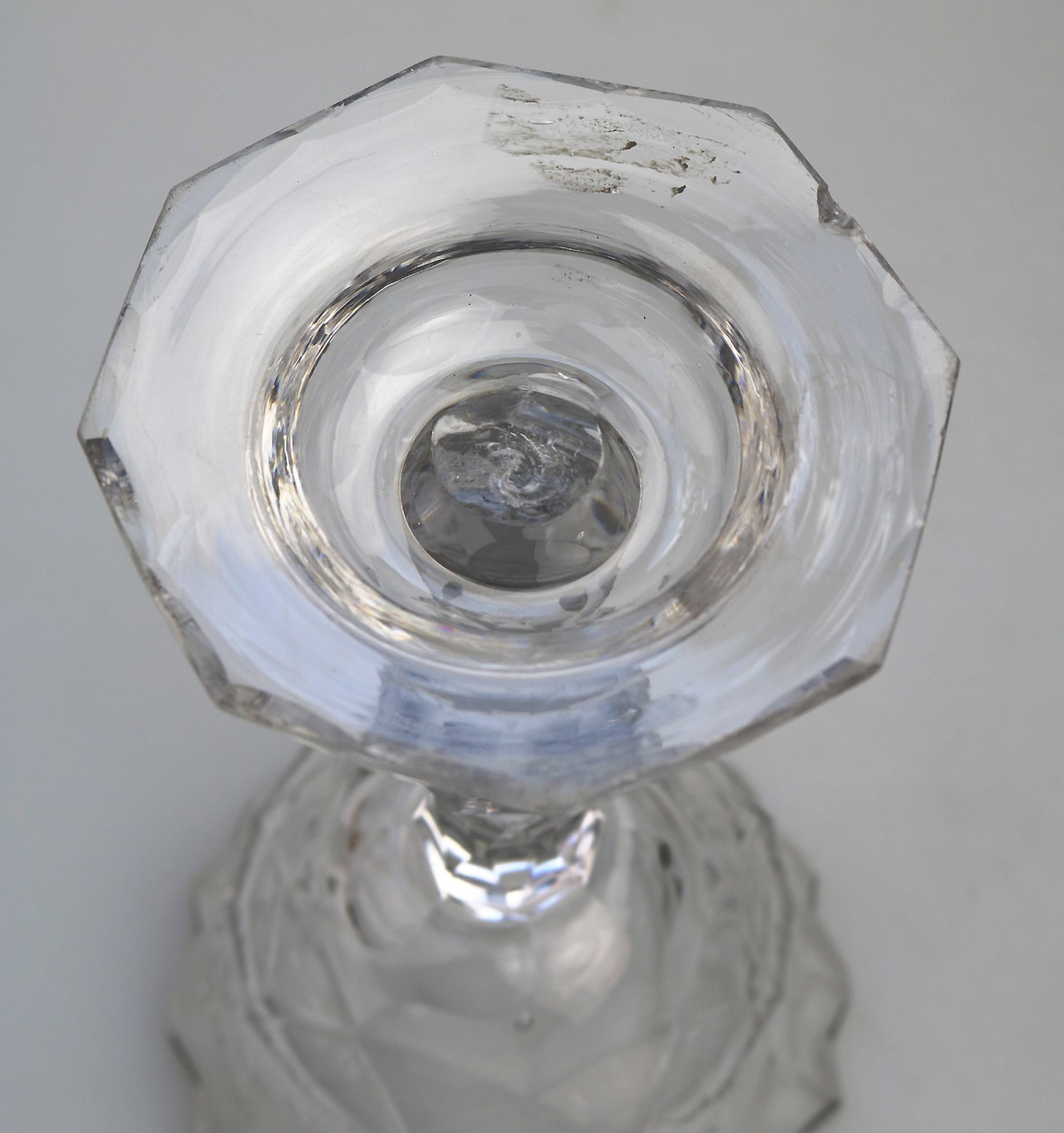 A Very Fine & Large Antique Georgian Facet Cut Glass Stem Sweetmeat 18cm ht C.18thC - 13