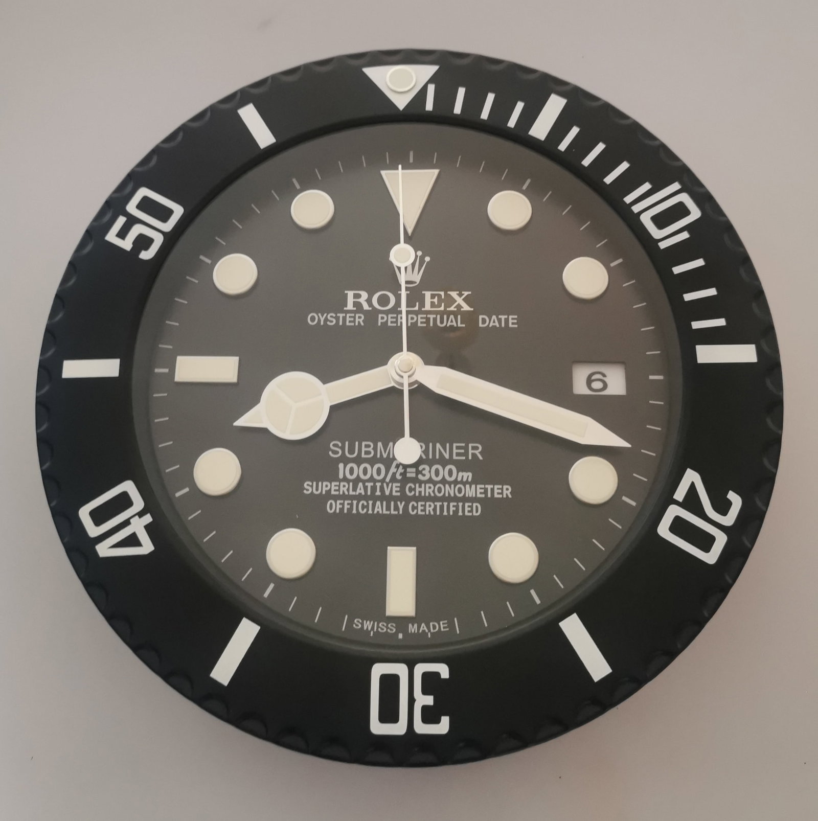 Rolex Submariner Dealer Display Wall Clock – All Black (1 of 4)