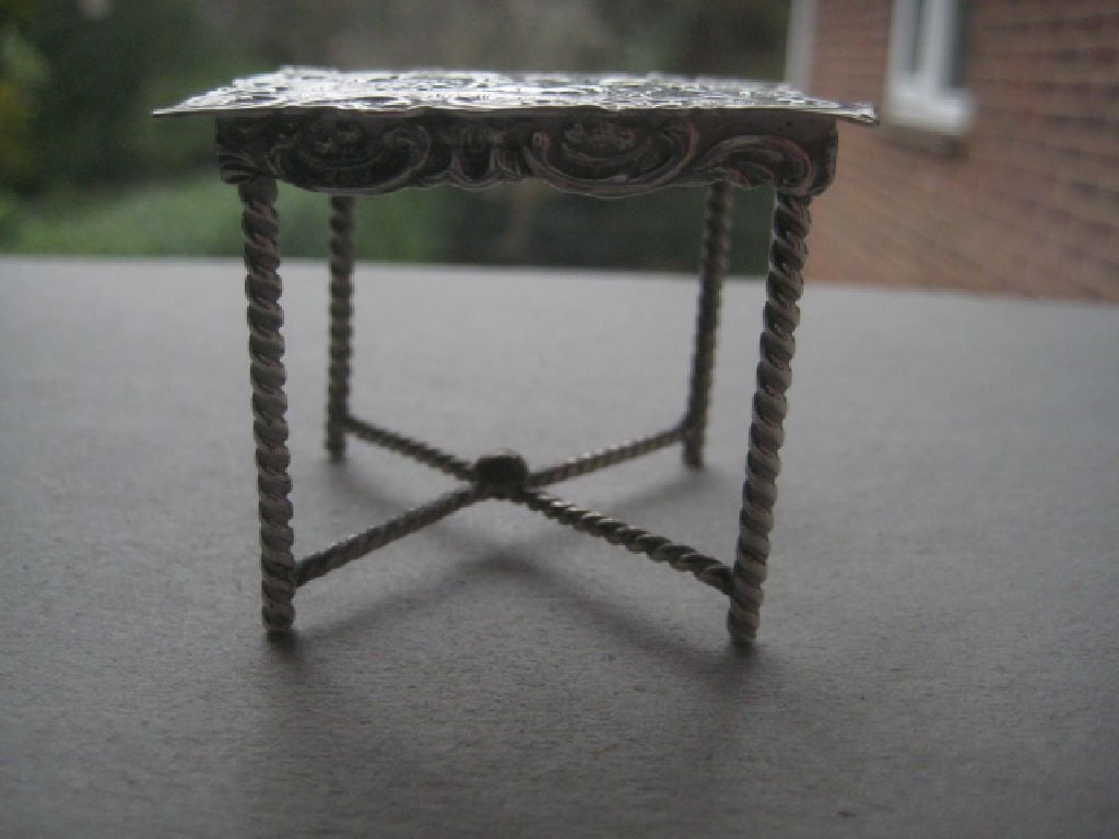 Antique Dutch Silver Miniature Table (1 of 14)