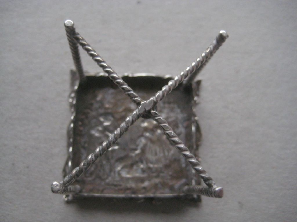 Antique Dutch Silver Miniature Table - 4