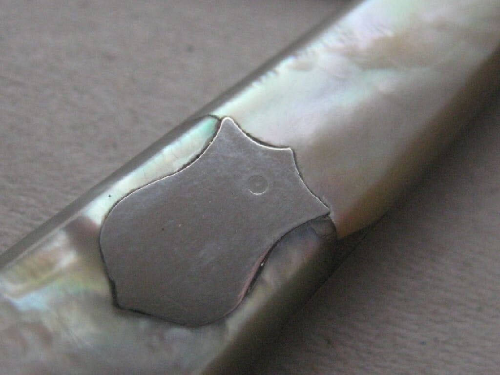 Rare Edwardian Mother of Pearl Hafted Silver Bladed Folding Fruit Knife, London 1903 - 6