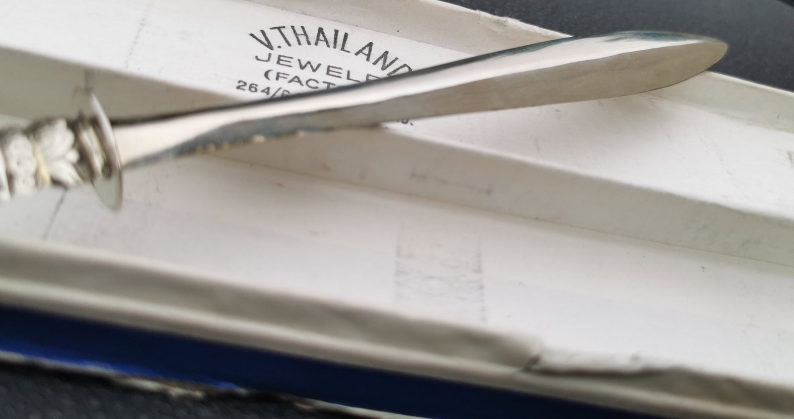 Vintage Thai Siam Niello Letter Opener Paper Knife Boxed: Title: Vintage Thai Siam Niello Letter Opener Paper Knife Boxed Description: Vintage Thai / Siam niello-style letter opener or paper knife, approximately 20cm in length, complete with its original