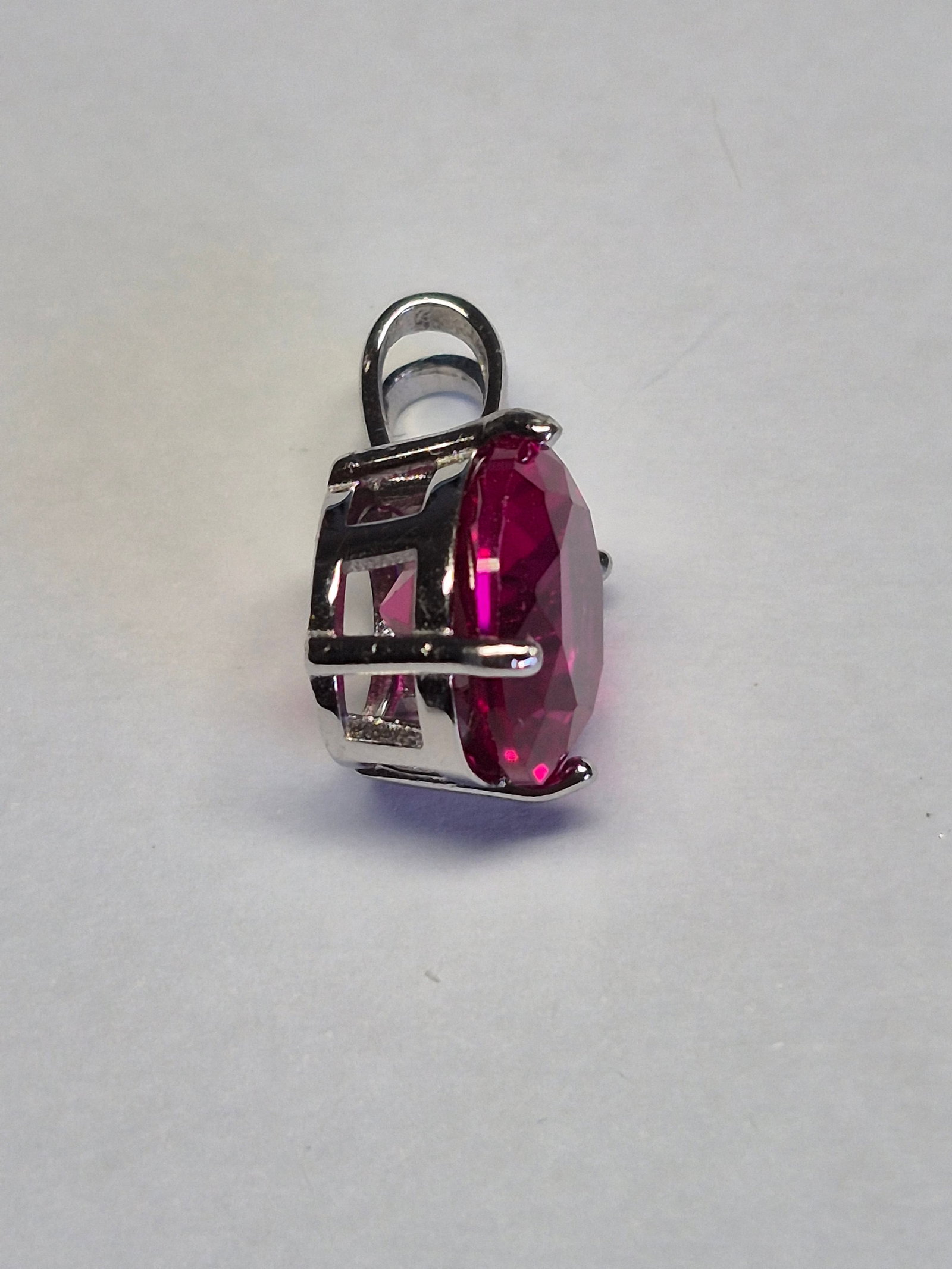 Natural Ruby Corundum Pendant 4.36 ct In Sterling Silver 925 - 2