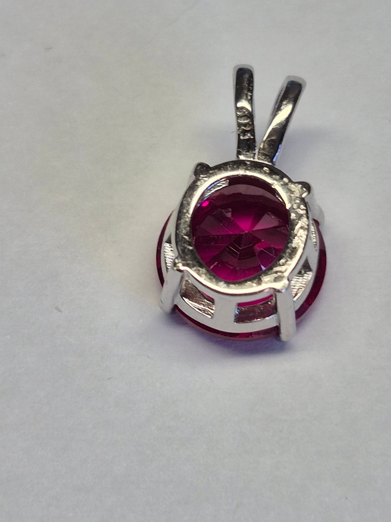 Natural Ruby Corundum Pendant 4.36 ct In Sterling Silver 925 - 3