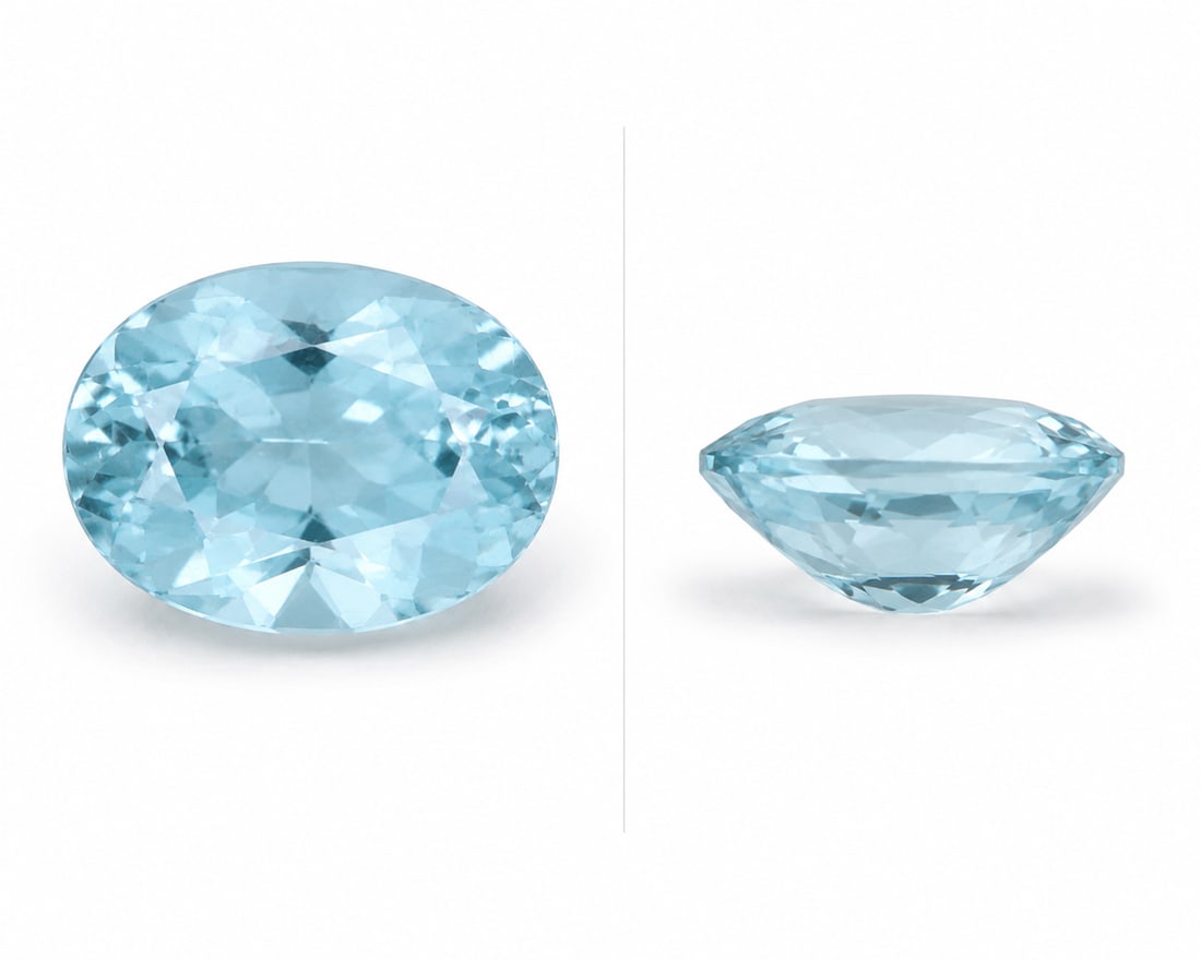 Natural Aquamarine Oval Cut 8x6mm Loose Gemstone: Title: Natural Aquamarine Oval Cut 8x6mm Loose Gemstone Description: Beautiful natural aquamarine gemstone featuring a classic oval faceted cut and a delicate ocean-blue colour. The stone