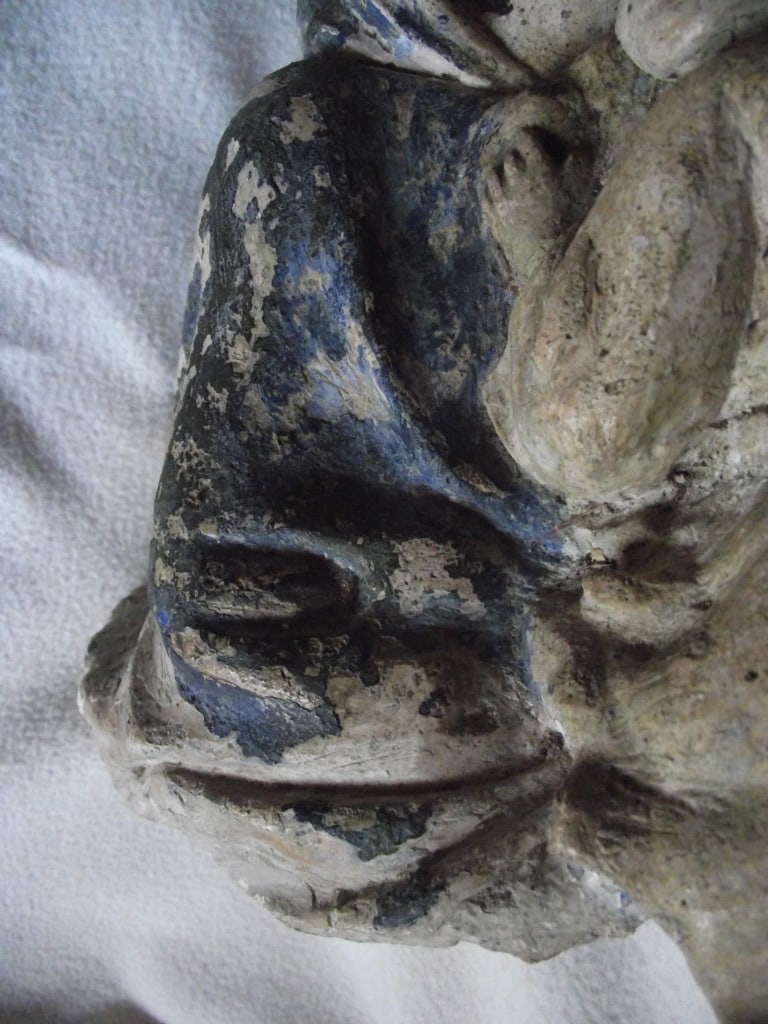 Antique Madonna & Child Wall Hanging Figure - 11 3/4"" High. - 11