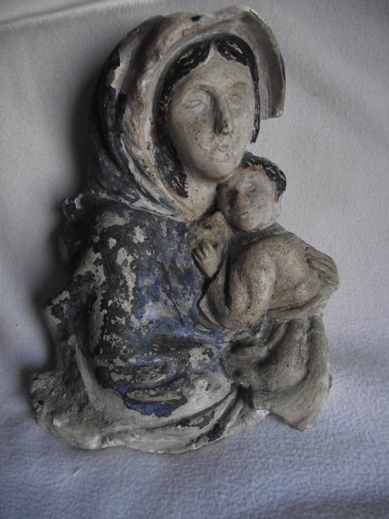 Antique Madonna & Child Wall Hanging Figure - 11 3/4"" High.: Title: Antique Madonna & Child Wall Hanging Figure - 11 3/4" High. Description: Antique Madonna & Child Wall Hanging figure - 11 3/4" High. *Postage to UK & Europe only - FREE* 