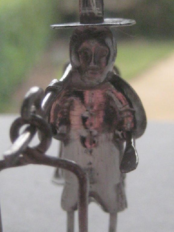 Chinese Miniature White Metal Gentleman Carrying Cheese - 4