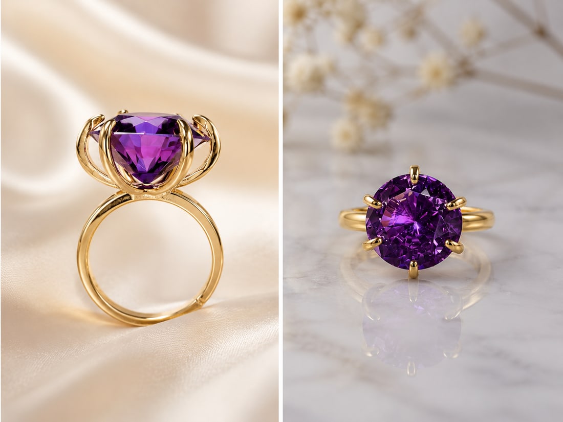 13 Carat Amethyst Statement Ring – Adjustable Size: Title: 13 Carat Amethyst Statement Ring – Adjustable Size Description: Make a bold impression with this stunning statement ring featuring a vibrant 13-carat purple amethyst. The