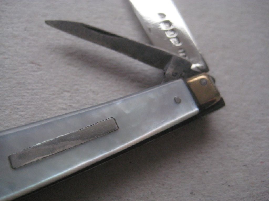Rare George IV Mother of Pearl Hafted Twin Bladed Silver Folding Fruit Knife, Sheffield 1827 - 4